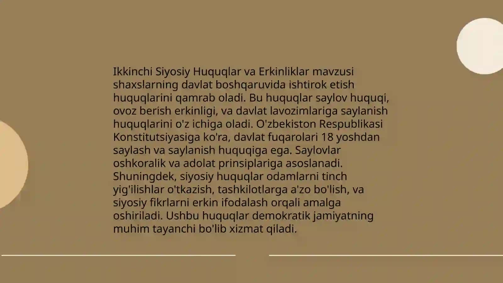 O'zbekiston Respublikasida inson va fuqarolarning huquq, erkinlik va burchlarining konstitutsiyaviy tasniflanishi(klassifikatsiyasi) 4