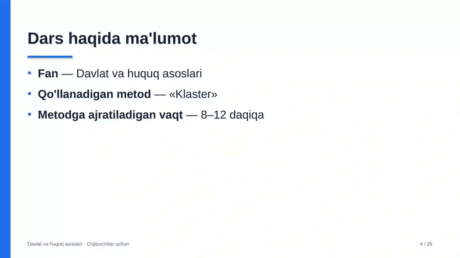 davlat va huquq asoslari darslarida klaster metodidan foydalanish 6275 4