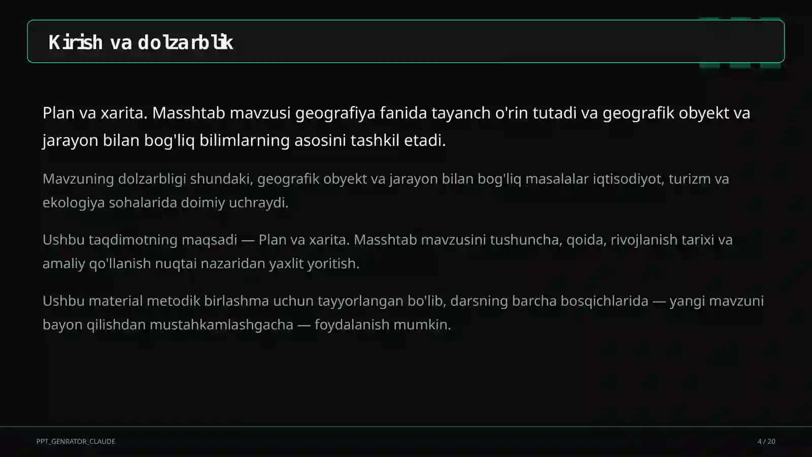 Plan va xarita. Masshtab (5-sinf) 3