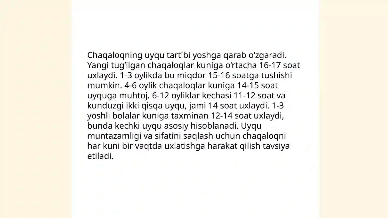 Chaqaloqlik davri 4