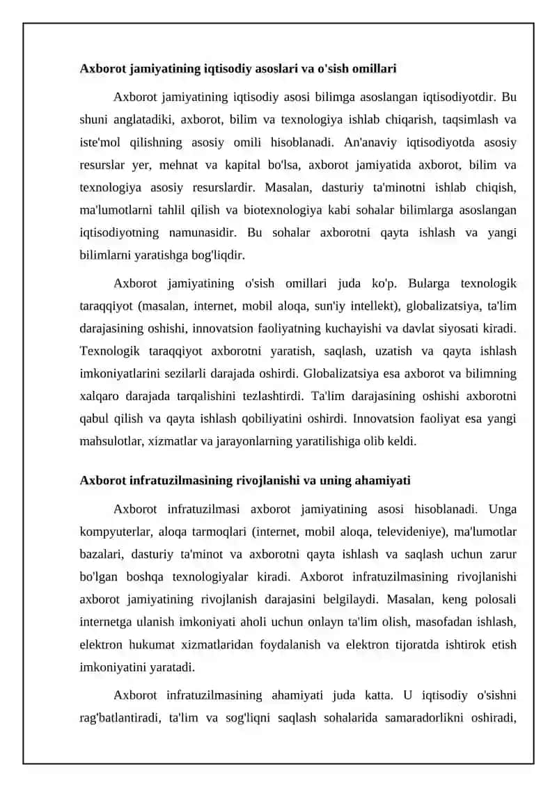 Ahborotlashgan jamiyat va uning istiqbollari 4