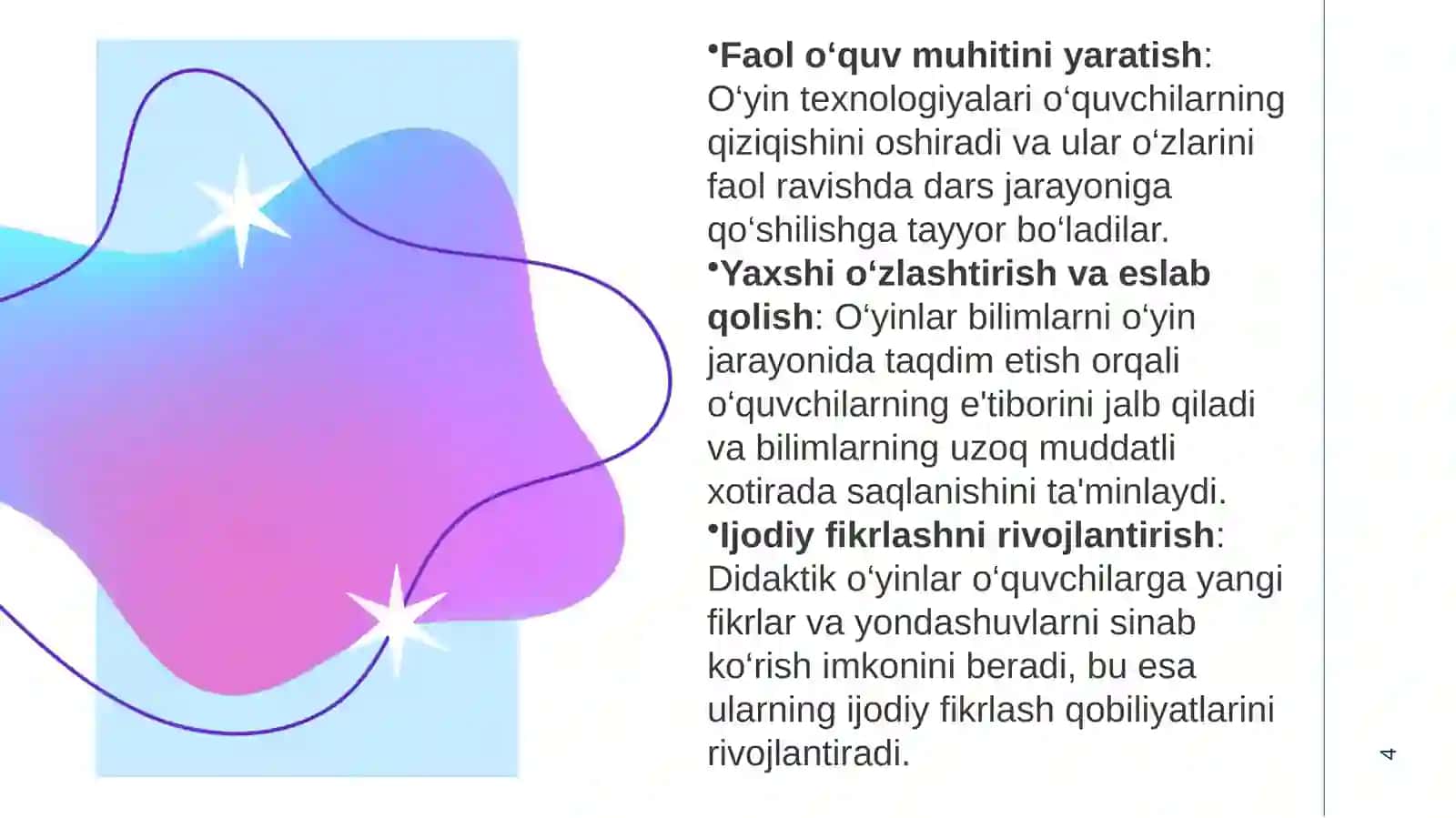 Biologiya darslarida didaktik o‘yin texnologiyalaridan foydalanish 4