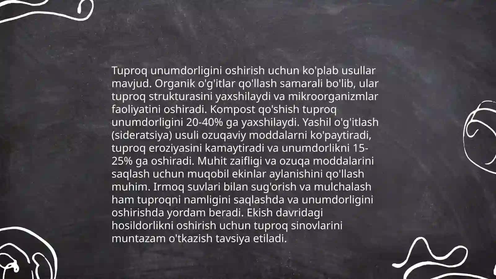 Organik dehqonchikda qoplama ekinlar yetishtirish 4