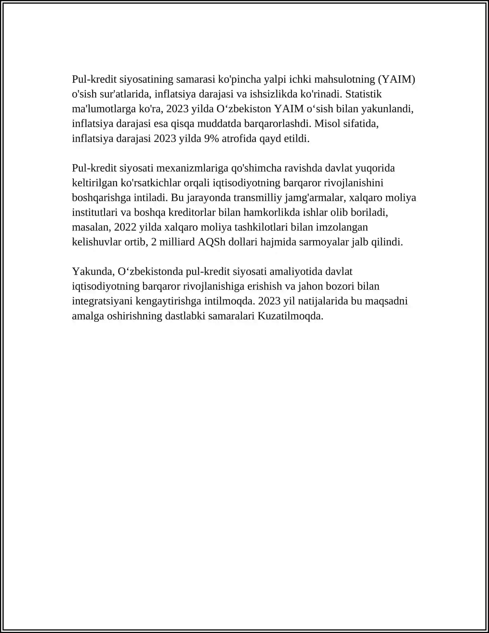 MONETAR SIYOSAT VA VALYUTA KURSI 4