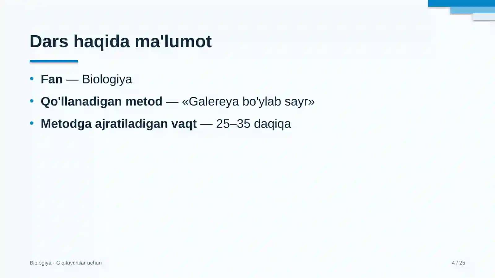 biologiya darslarida galereya bo'ylab sayr metodidan foydalanish 3951 4