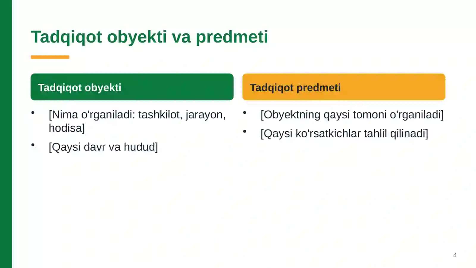 Kurs ishi / bitiruv ishi mavzusi 4