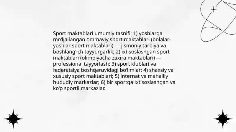 Sport maktablarining turlari va uning nizomlari haqida tushuncha 4