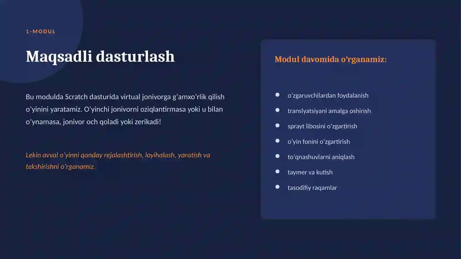 Dasturlashning asosiy tushunchalari va dasturlash jarayoni 4