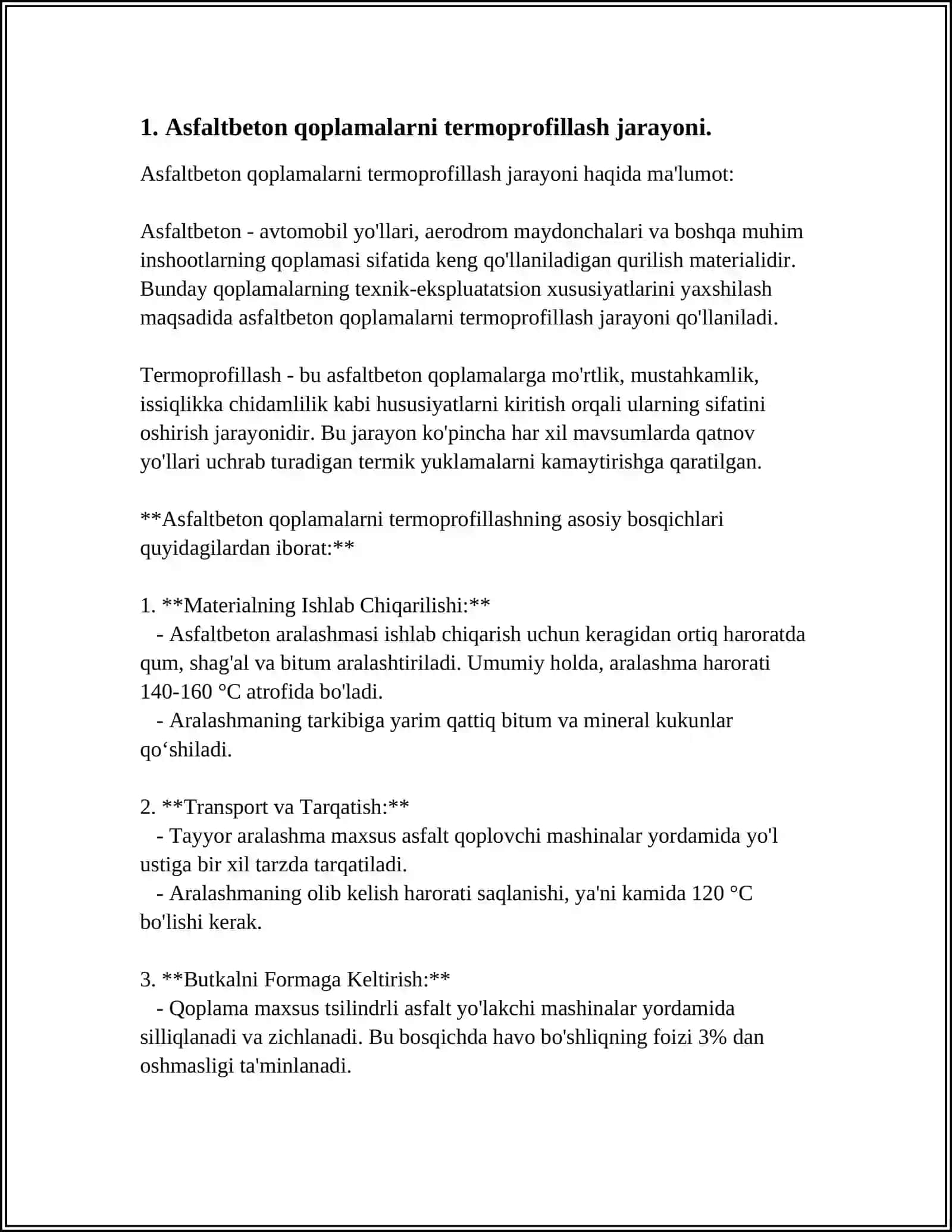 ASFALTBETON QOPLAMASINI TERMOPROFILLASH TEXNOLOGIYASI 4