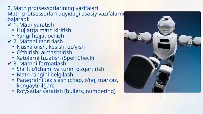 Matn protsessorlari: MS Word asoslari 4