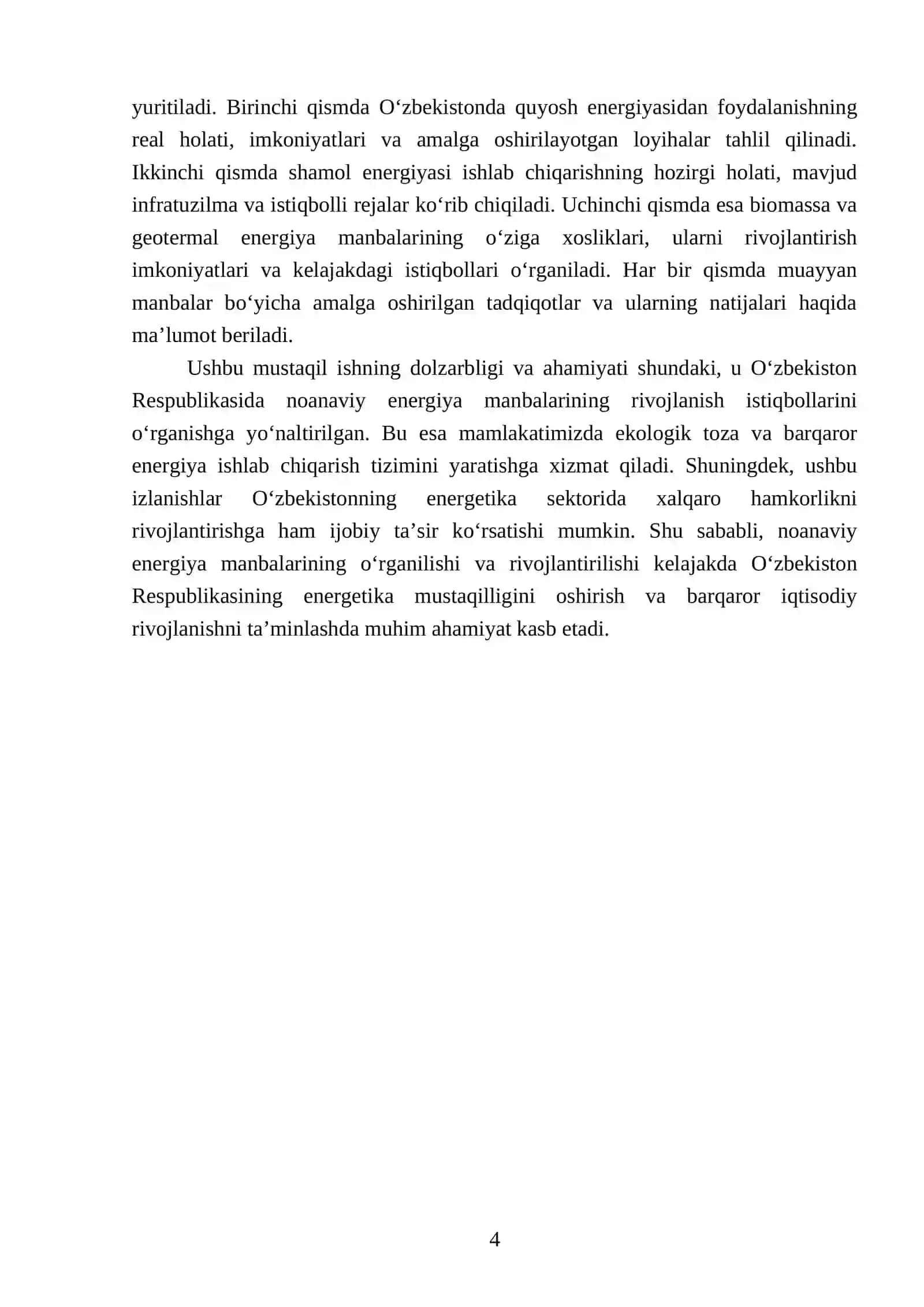 Oʻzbekiston Respublikasi energiya ishlab chiqarishni noanaviy manbalari 4