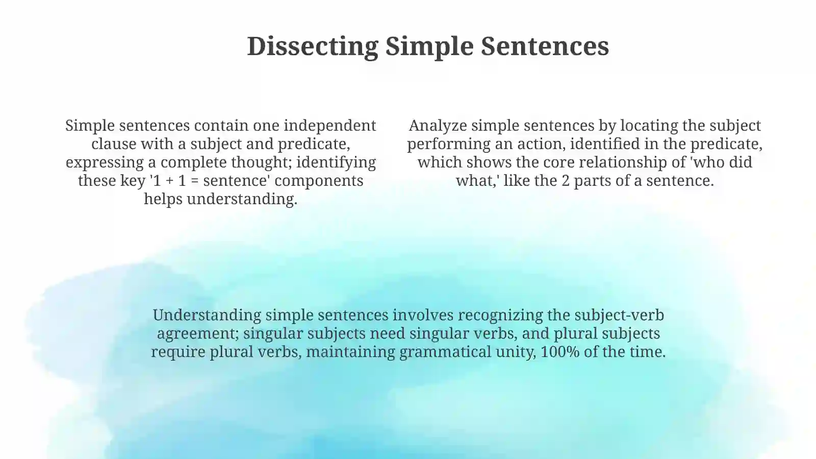 Analysis of simple, compound sentences 4