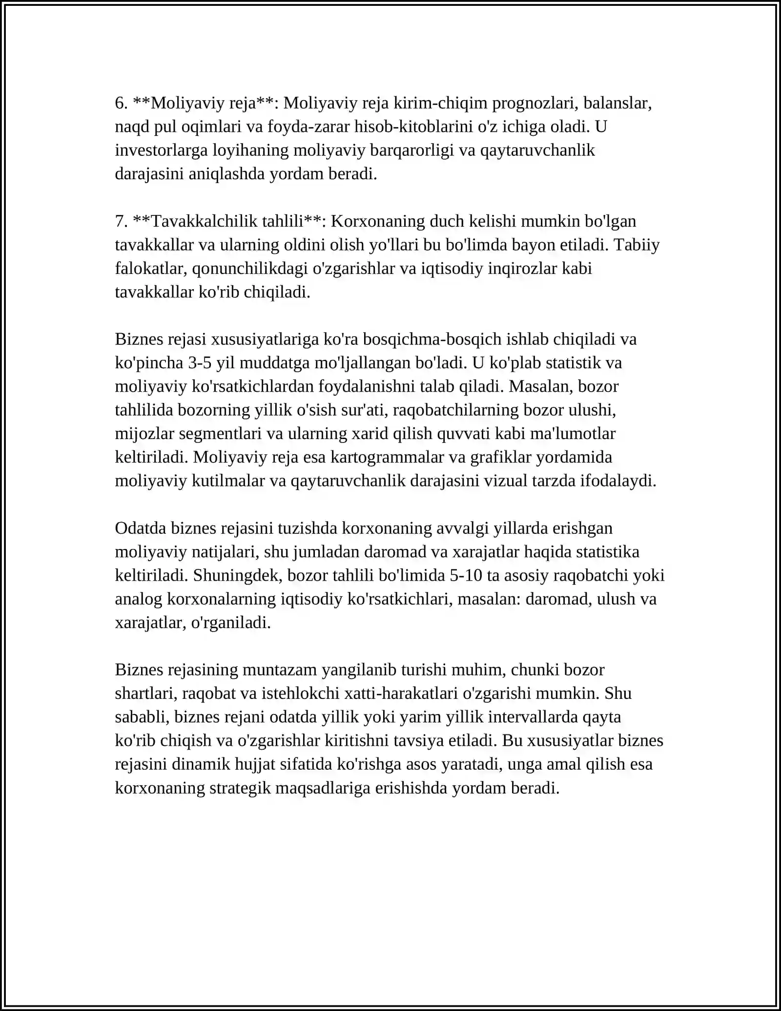 BIZNESNI REJALASHTIRISH VA UNING TURLARI 4