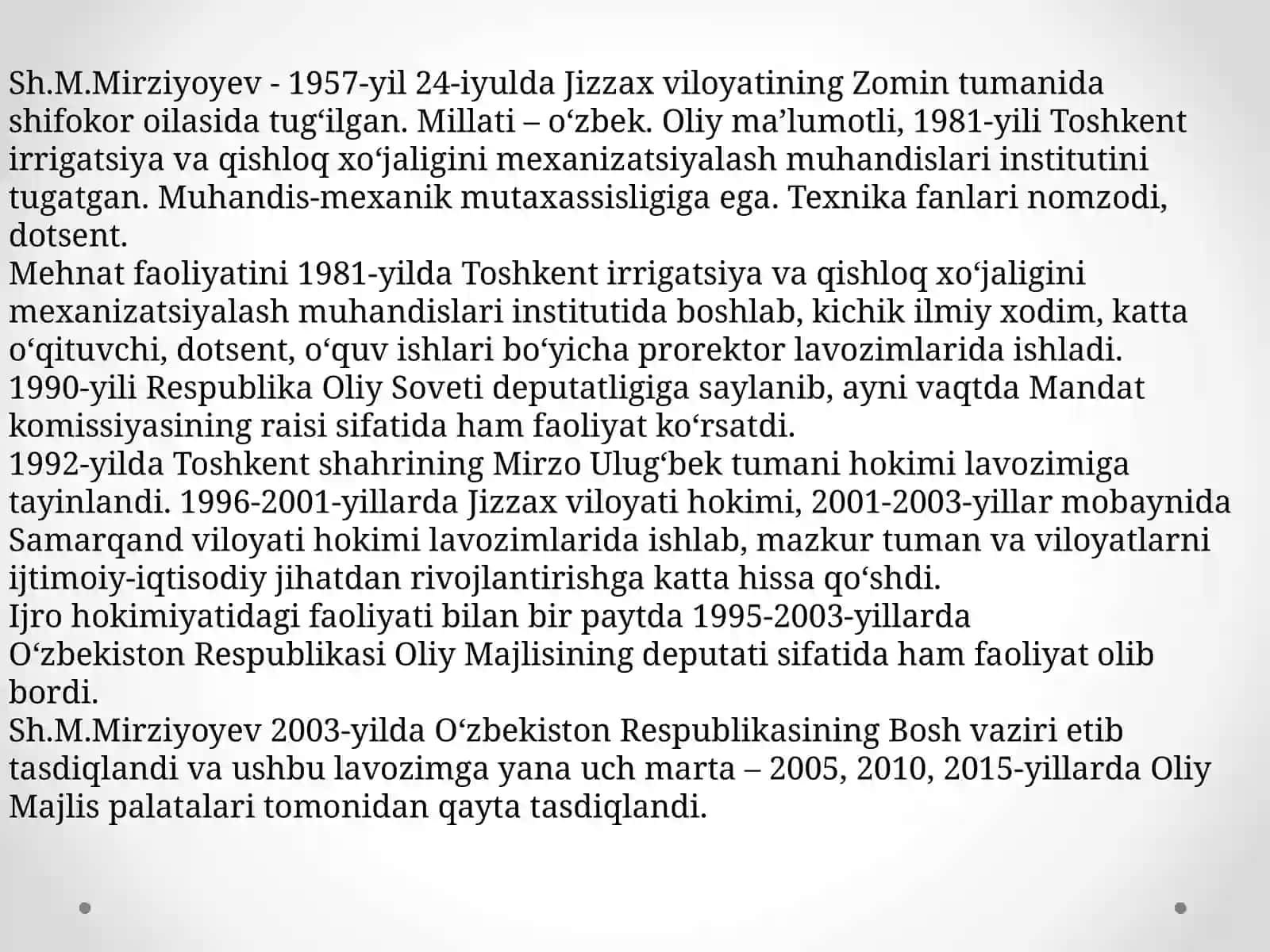 Prezidentsh.M.Mirziyoyev Rahbarligida Xalqchil va Insonparvardavlat qurish yo‘lidagi islohotlarning samaradorligi 4