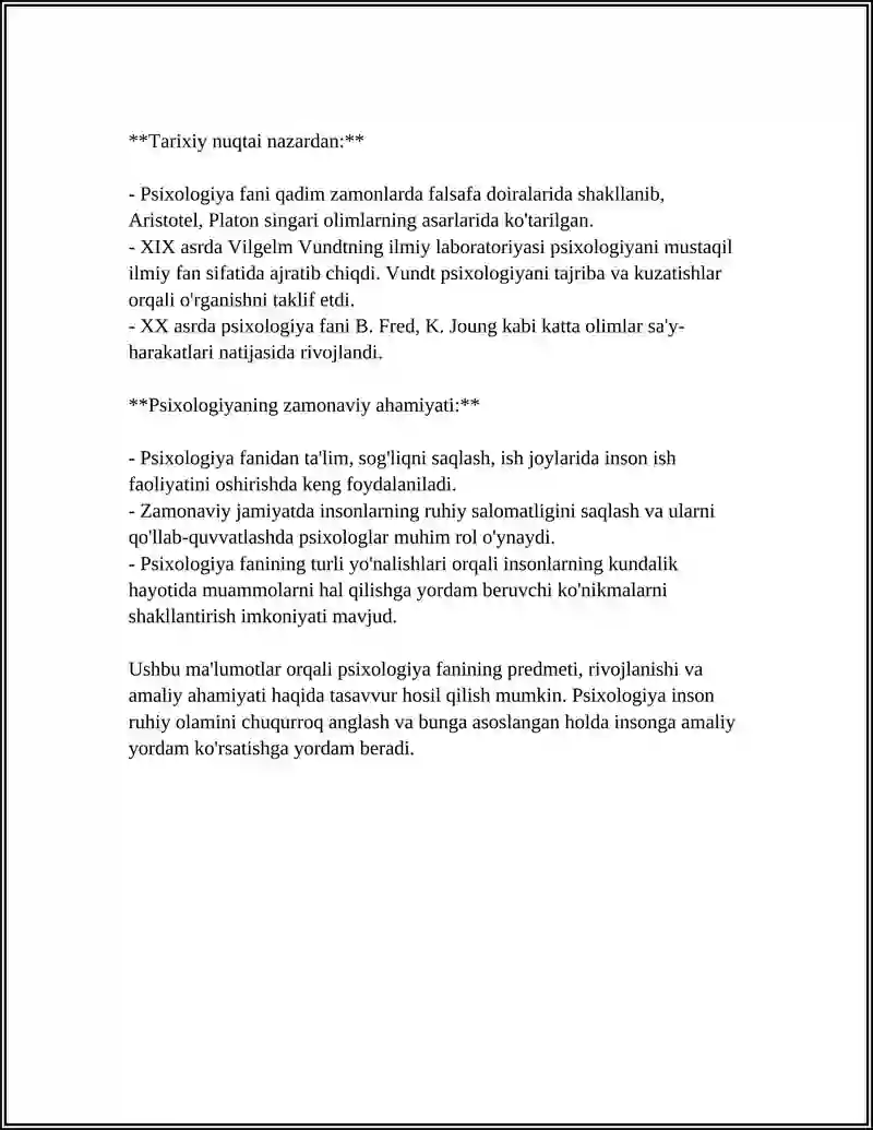 PSIXOLOGIYA FANINING PREDMETI MAQSADI VA VAZIFALARI 4