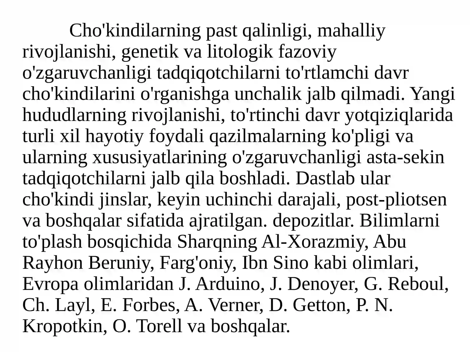 To'rtlamchi davr geologiyasining shakllanishi va rivojlanish tarixi 4