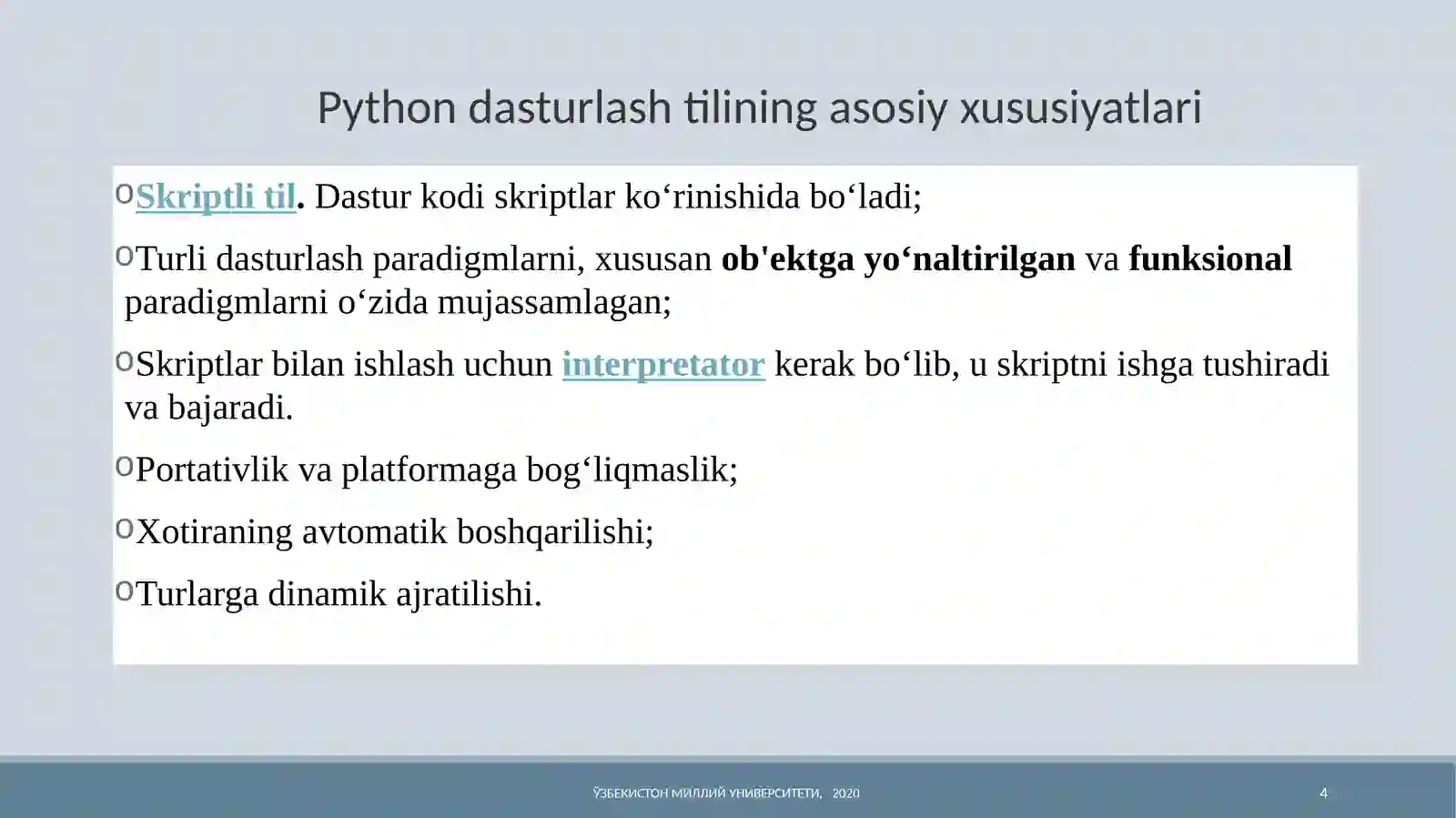 Pythondasturlashtili 4