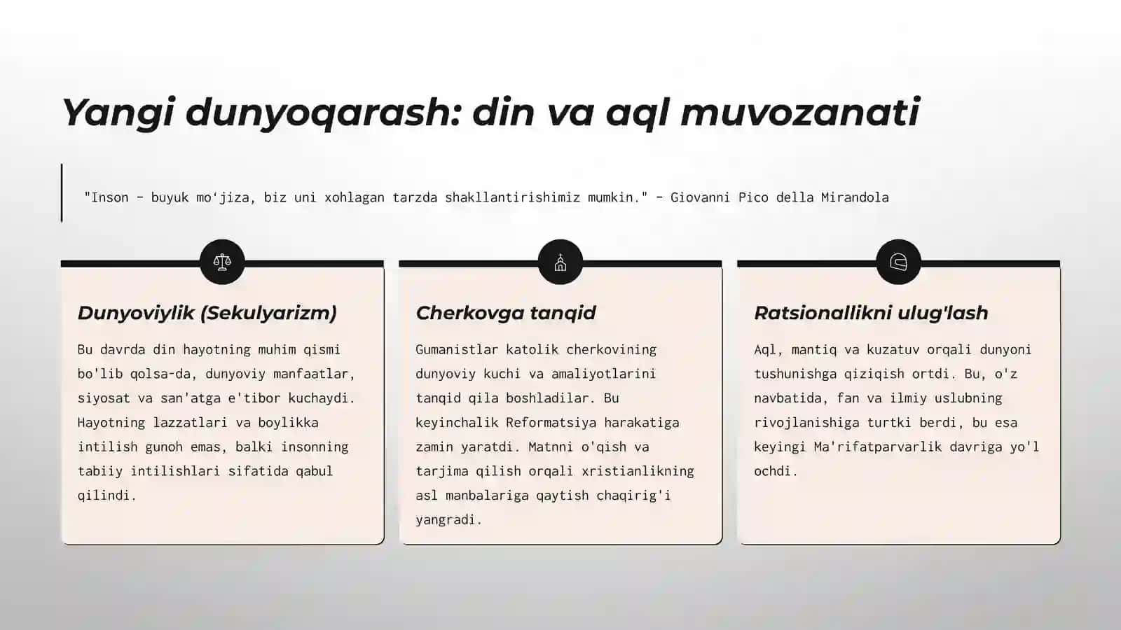 Uyg'onish davri: Yevropa xalqlari ma'naviyati va dunyoqarashining yangilanishi 4