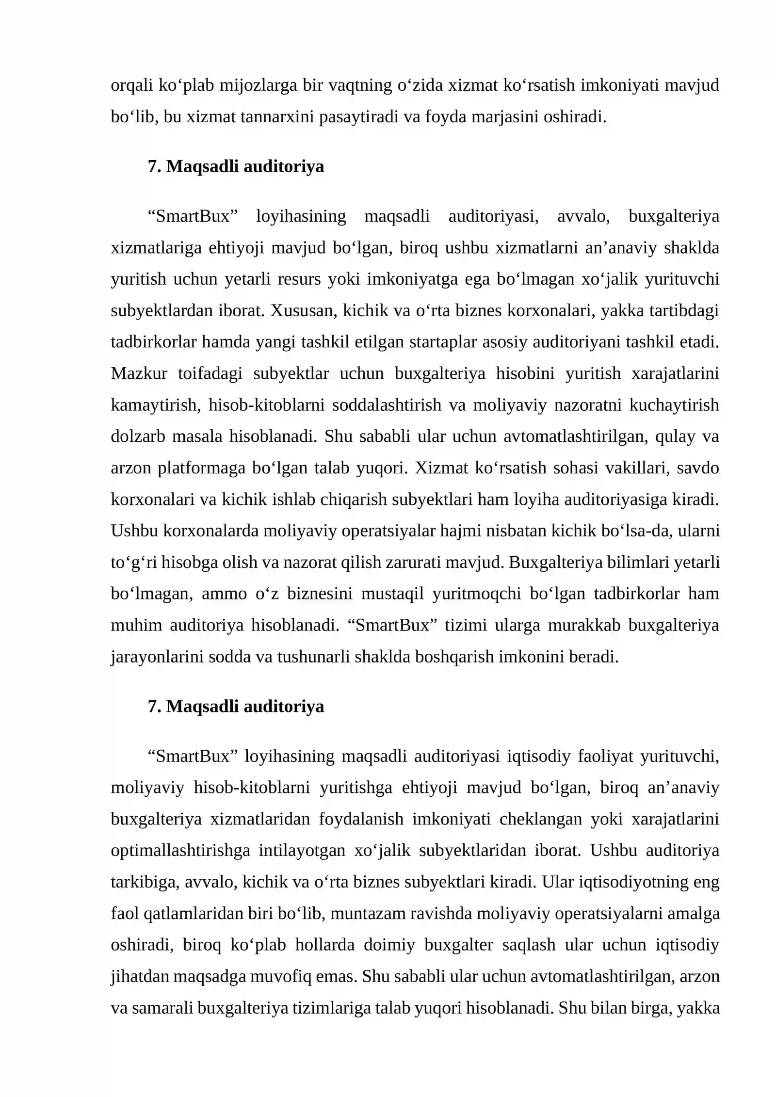 Start up Loyiha “SmartBux” 4