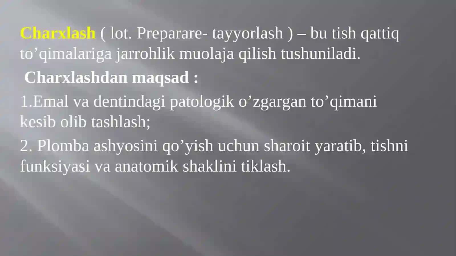 Tish qattiq to'qimalarini charxlashning minimal invaziv usullari 4