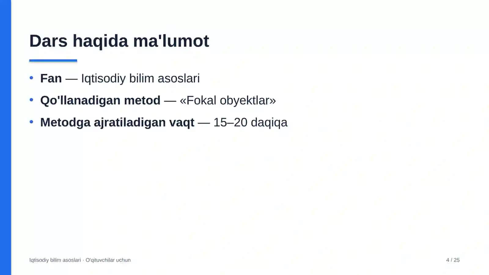 iqtisodiy bilim asoslari darslarida fokal obyektlar metodidan foydalanish 4946 4