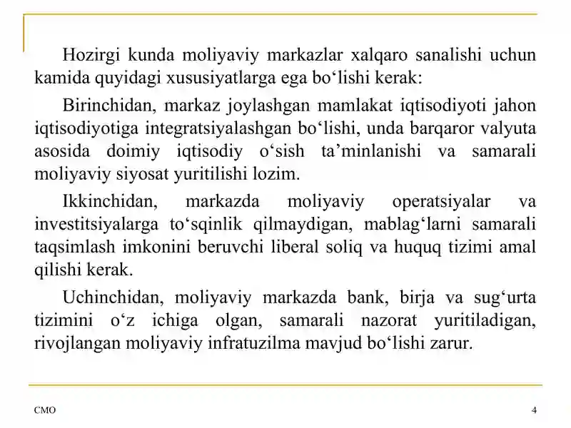 Xalqaro moliyaviy markazlar 4