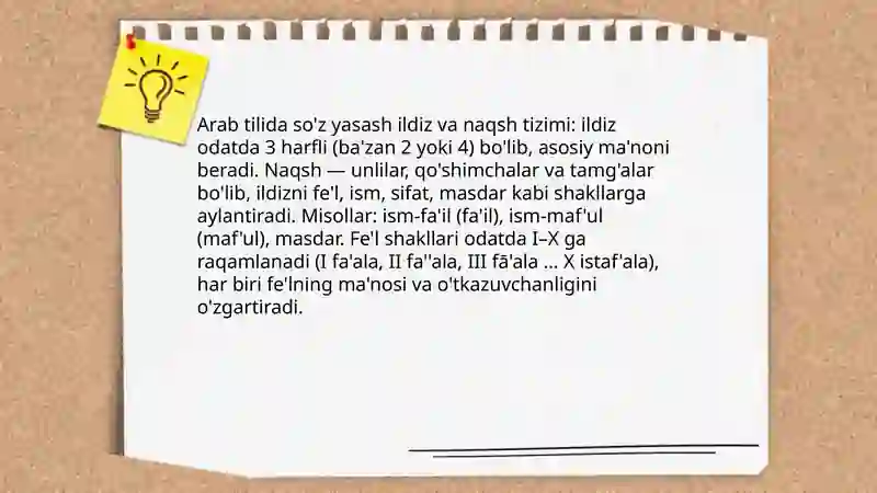Arab tilida so'z yasash jarayoni 4