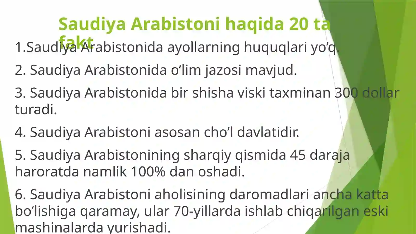 Saudiya Arabistoni haqida ma'lumot 4