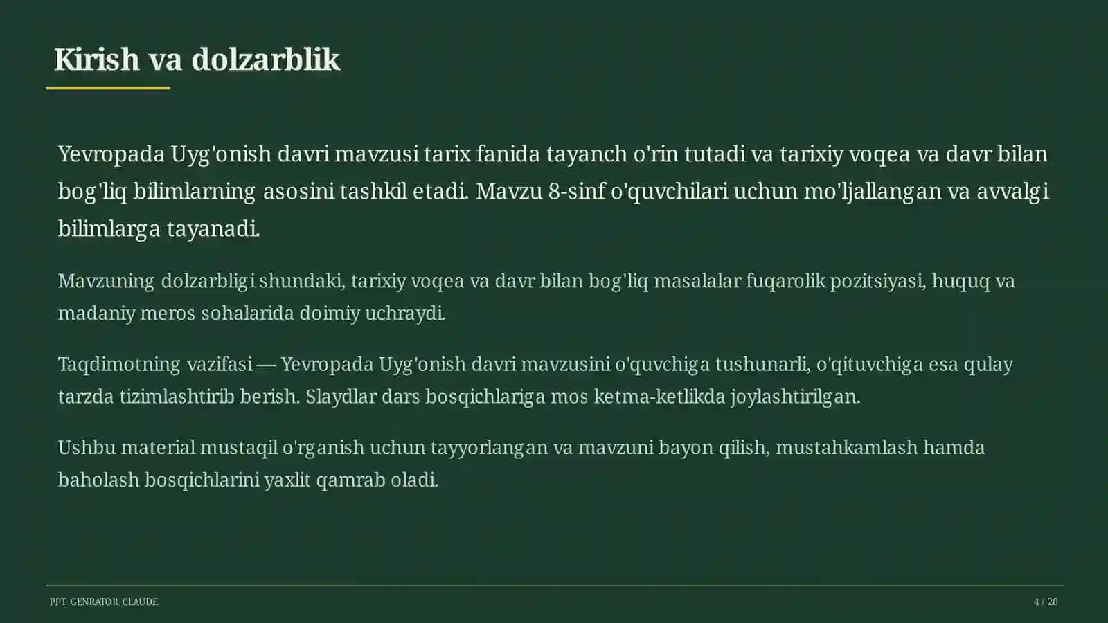 Yevropada Uyg'onish davri (8-sinf) 4