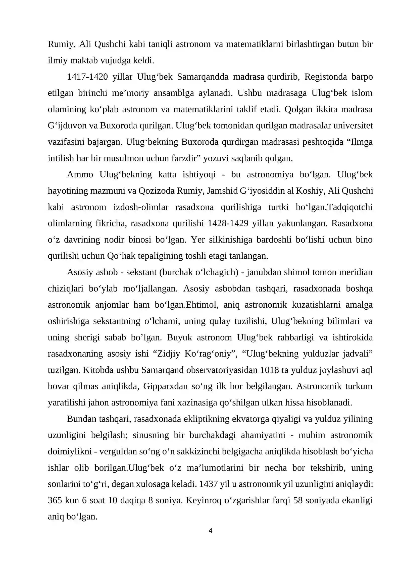 MIRZO ULUG’BEKNING ILMIY MEROSI 4