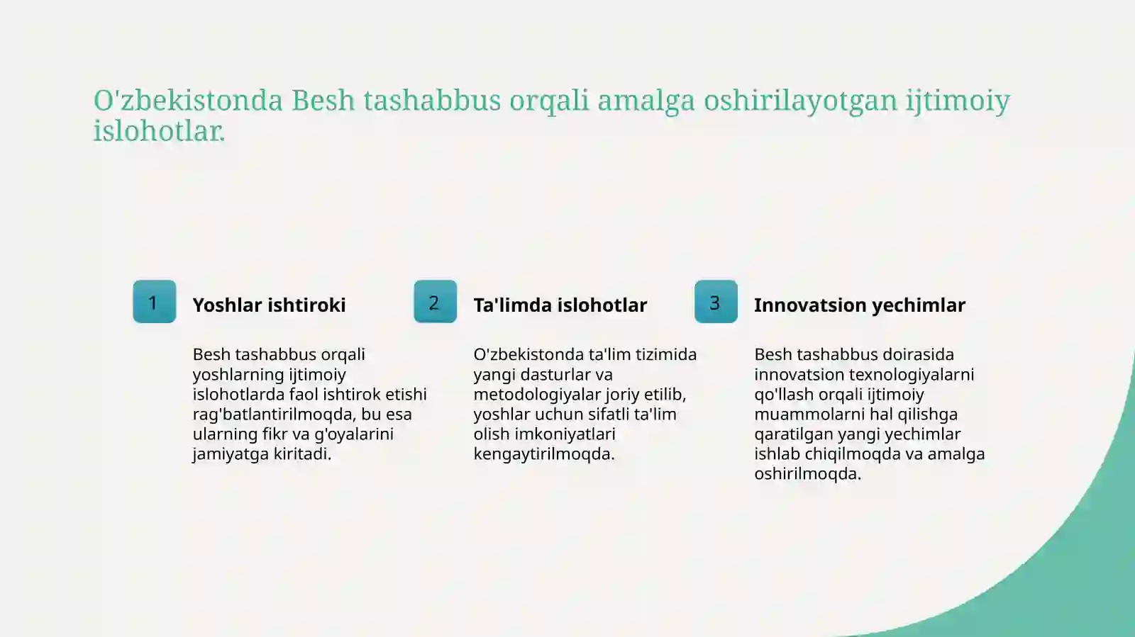 Besh tashabbus 4