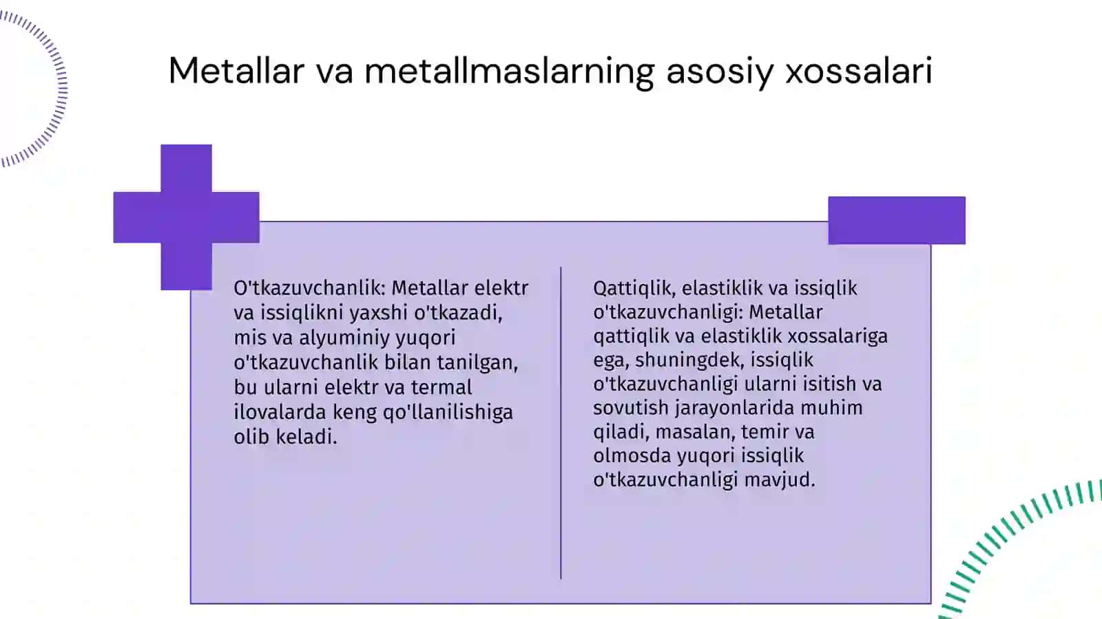 Metallar va metallmaslarning Fizik xossalari 4
