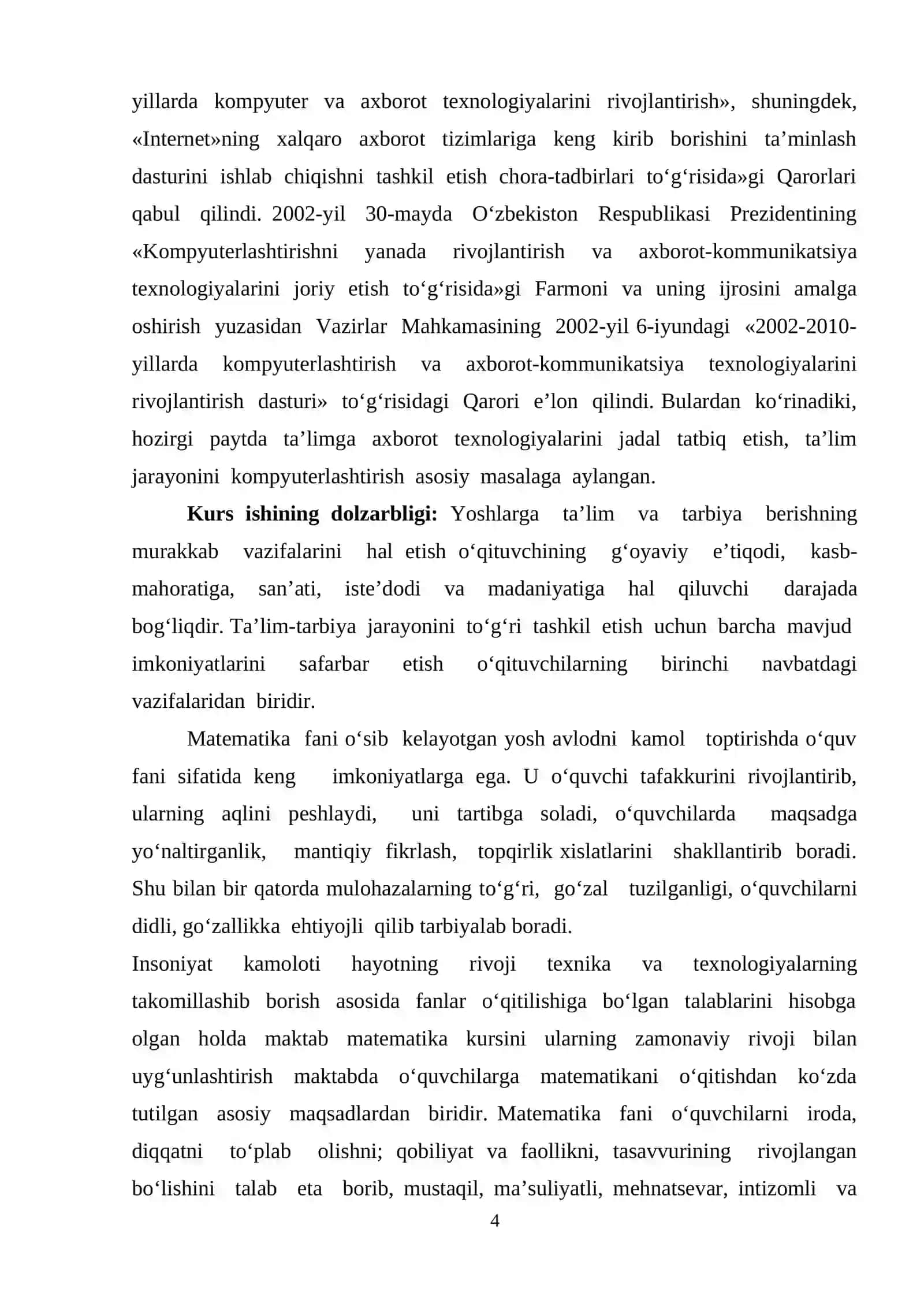 KURS ISHI: Bir o‘zgaruvchili uzluksiz funksiyalar 4