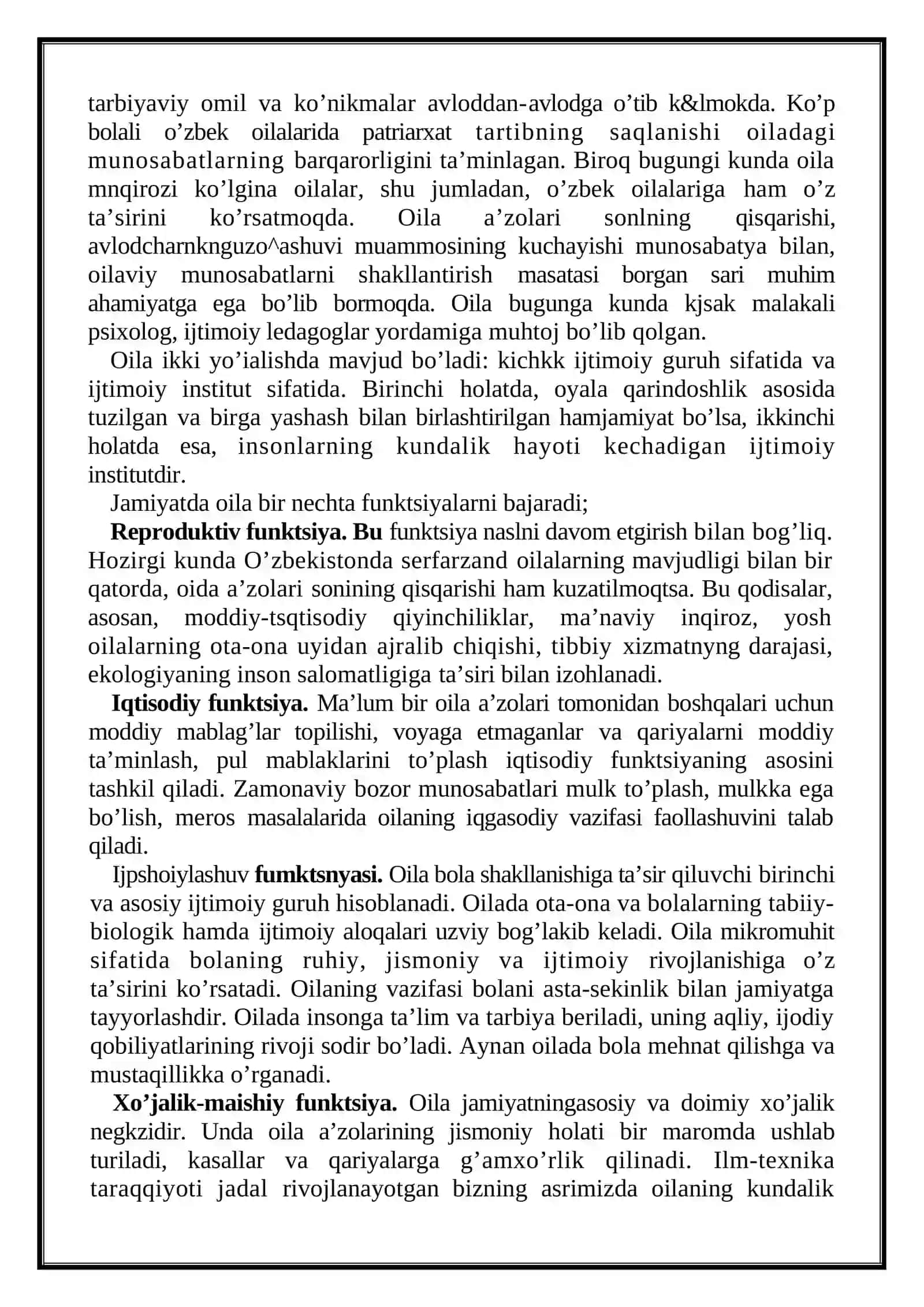 Oilada bilan ishlashning asosiy shakllari 4