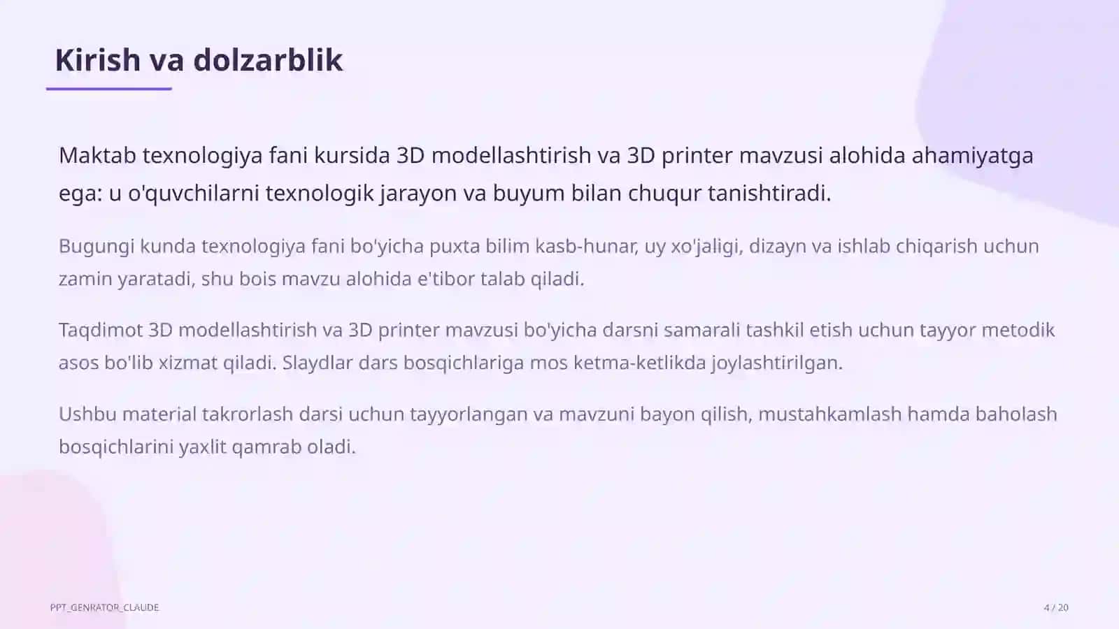 3D modellashtirish va 3D printer (10-sinf) 4