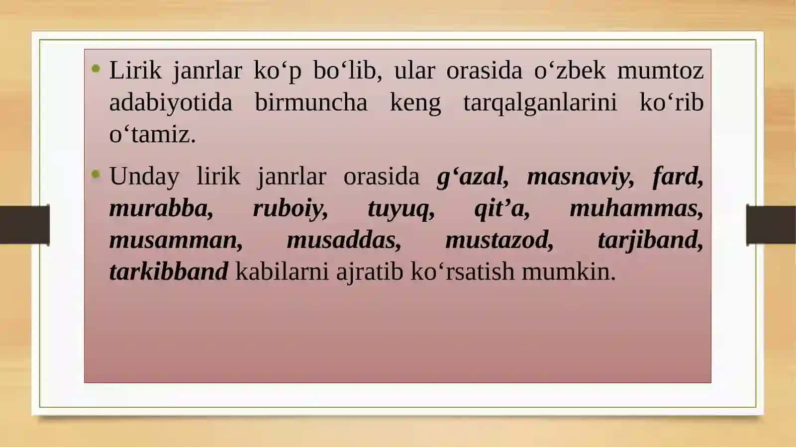 XIV–XV asrlar O'zbek adabiyotida lirik janrlar taraqqiyoti 4