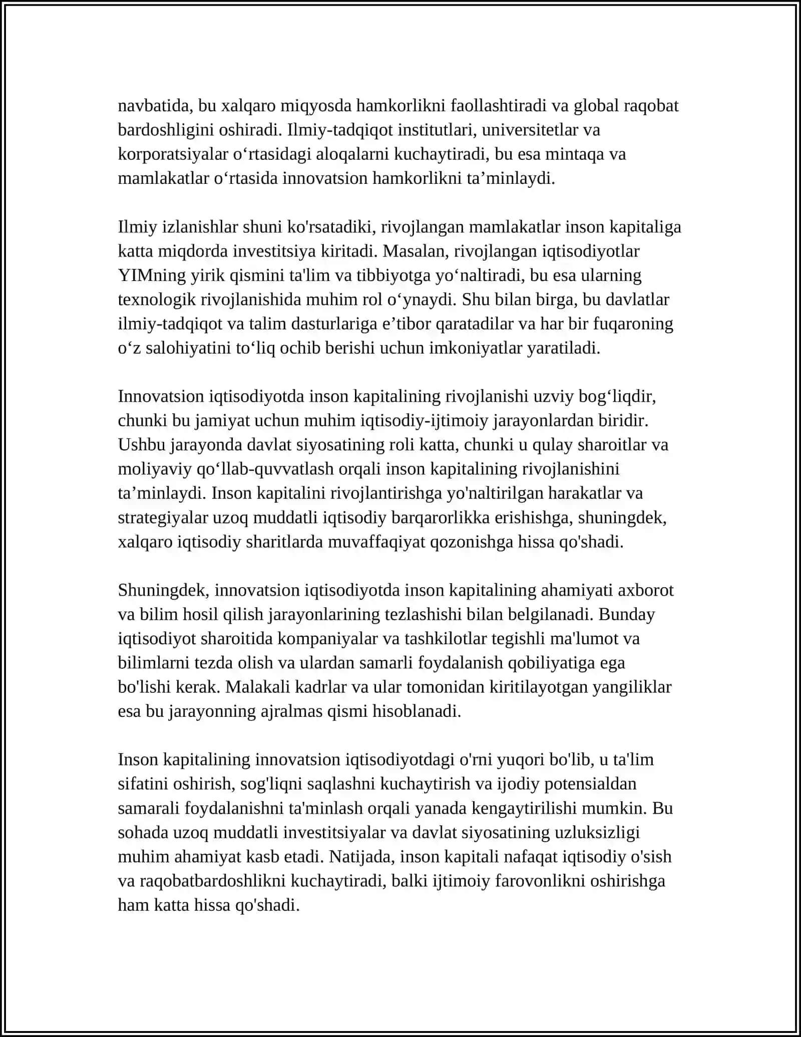 INNOVATSION IQTISODIYOTDA INSON KAPITALINING ROʼLI 4