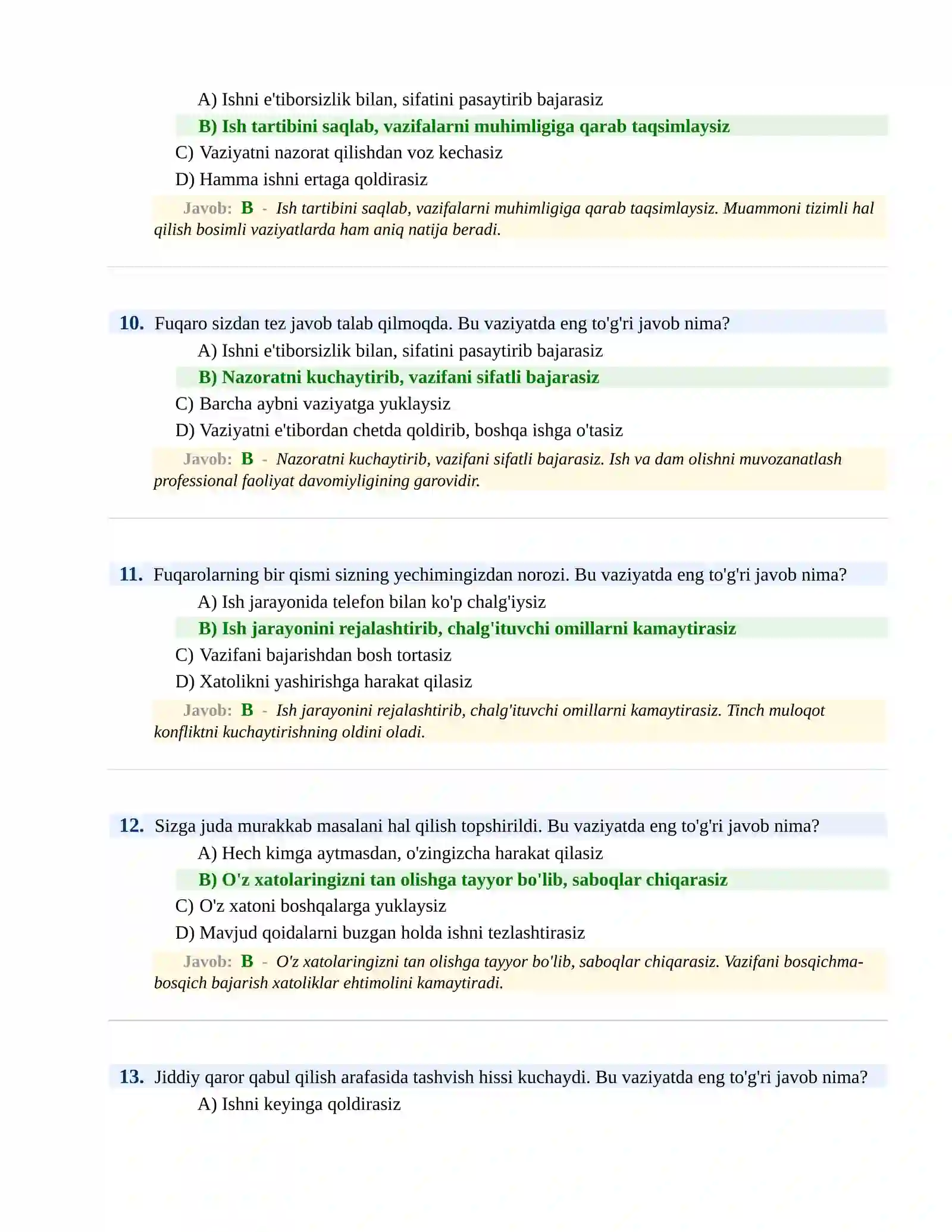 PSIXOLOGIK SINOV Testlari 4