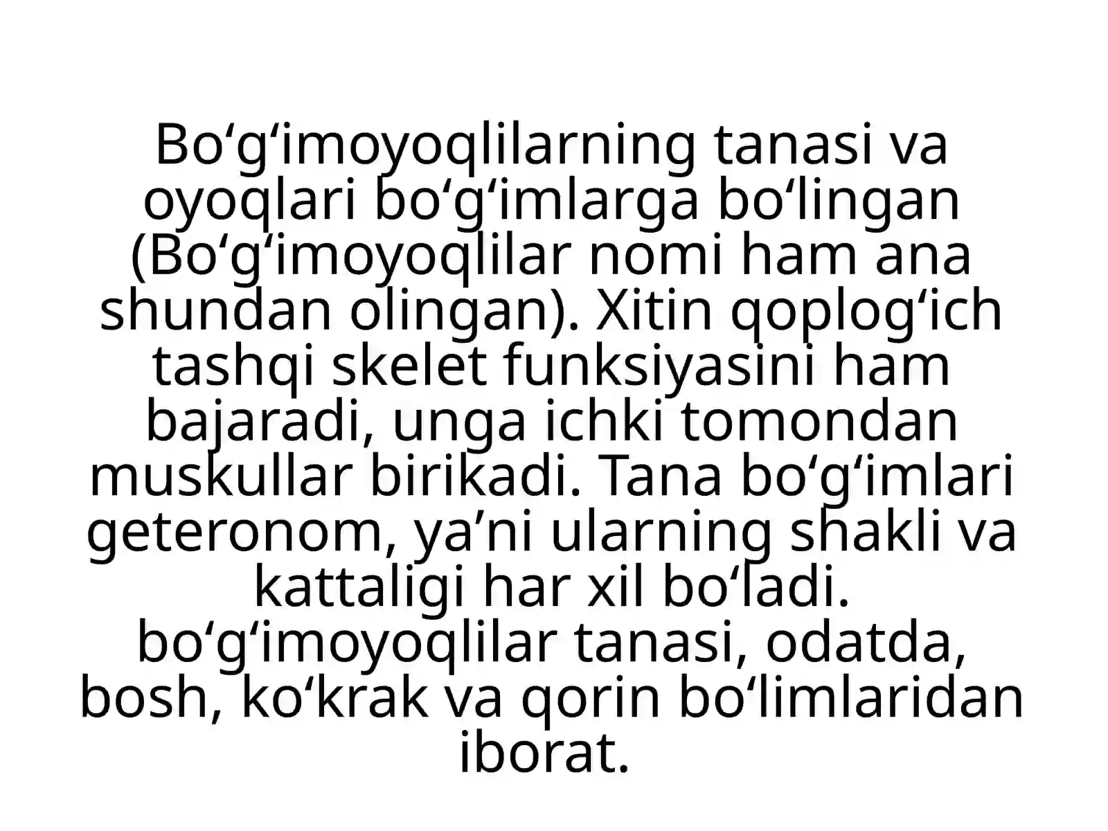 Boʻgʻimoyoqlilar tipi va klassifikatsiyasi 4
