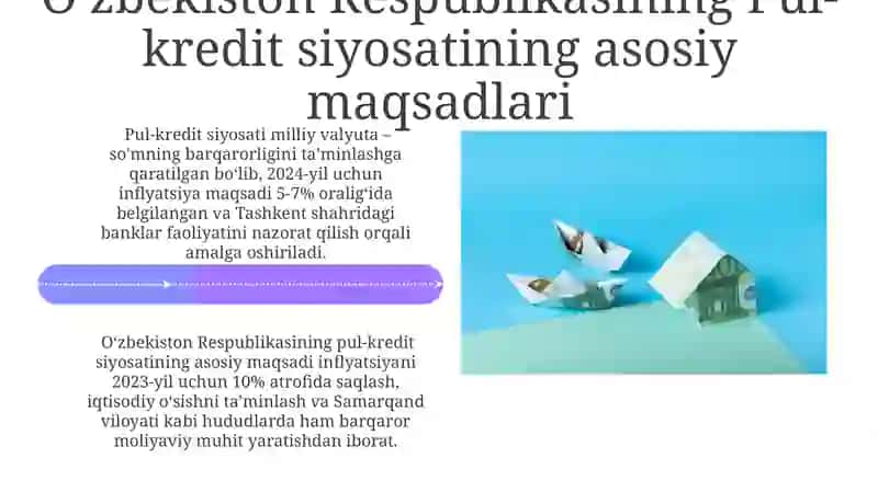 Pul-kredit siyosati Oʻzbekistonga rioya etishning istiqbollari 4