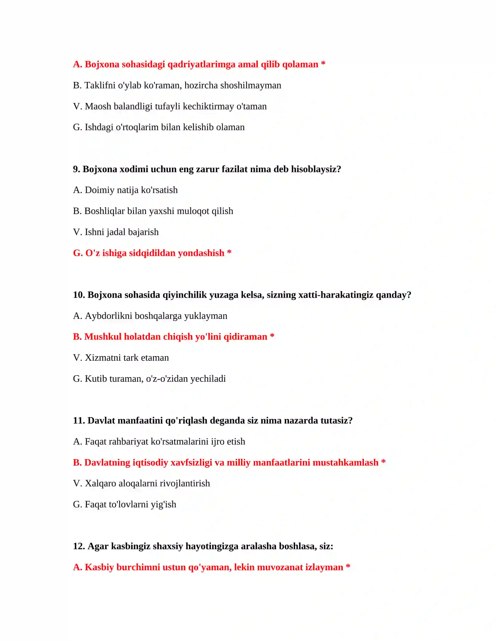 Bojxona iqtisodiyoti testlari 4