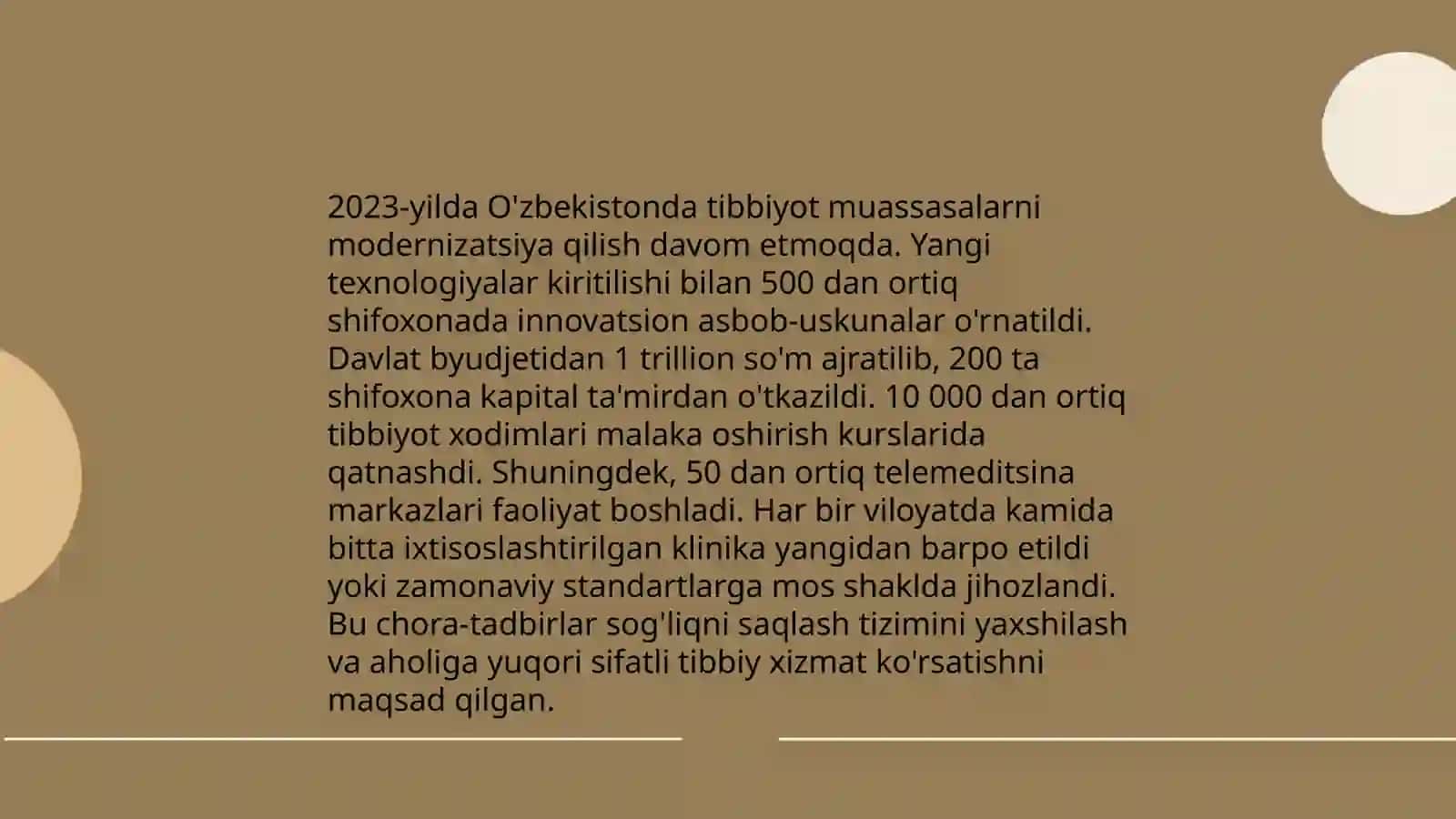 Oʻzbekistonda sogʻliqni saqlash tizimidagi islohotlar va ularning seminal mazmun mohiyatlari 4