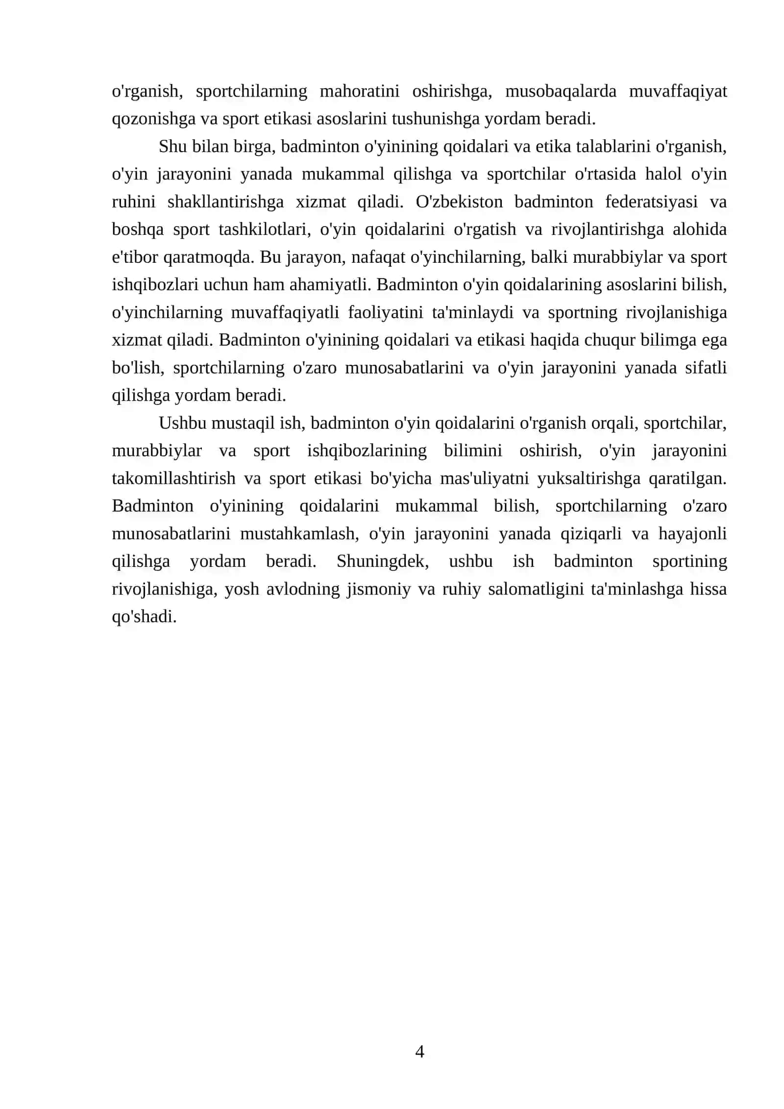 Badminton òyin qoidalari 4