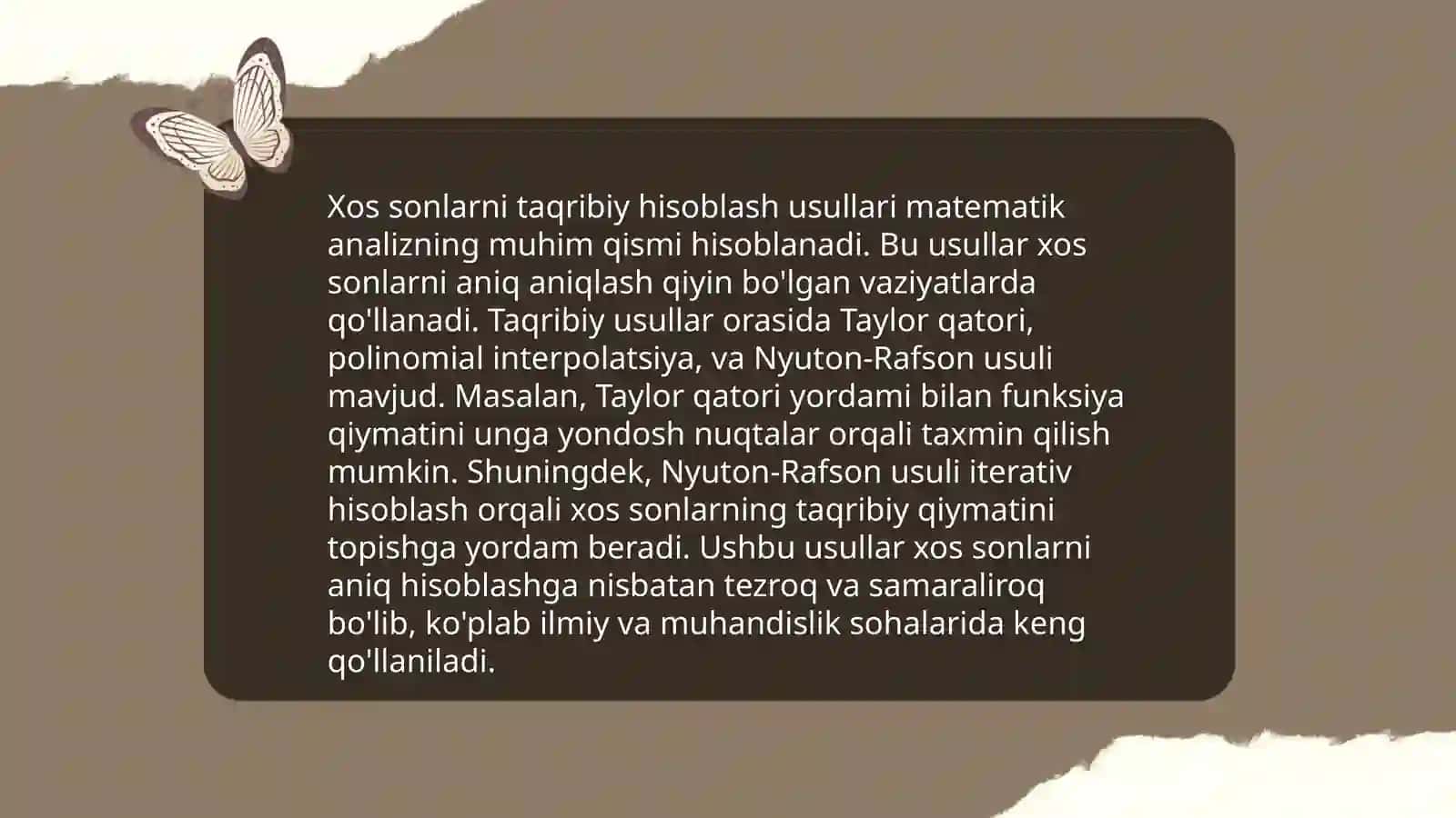 Matritsaning xos son va xos qiymatlarini taqribiy hisoblashni Krilov usuli 4