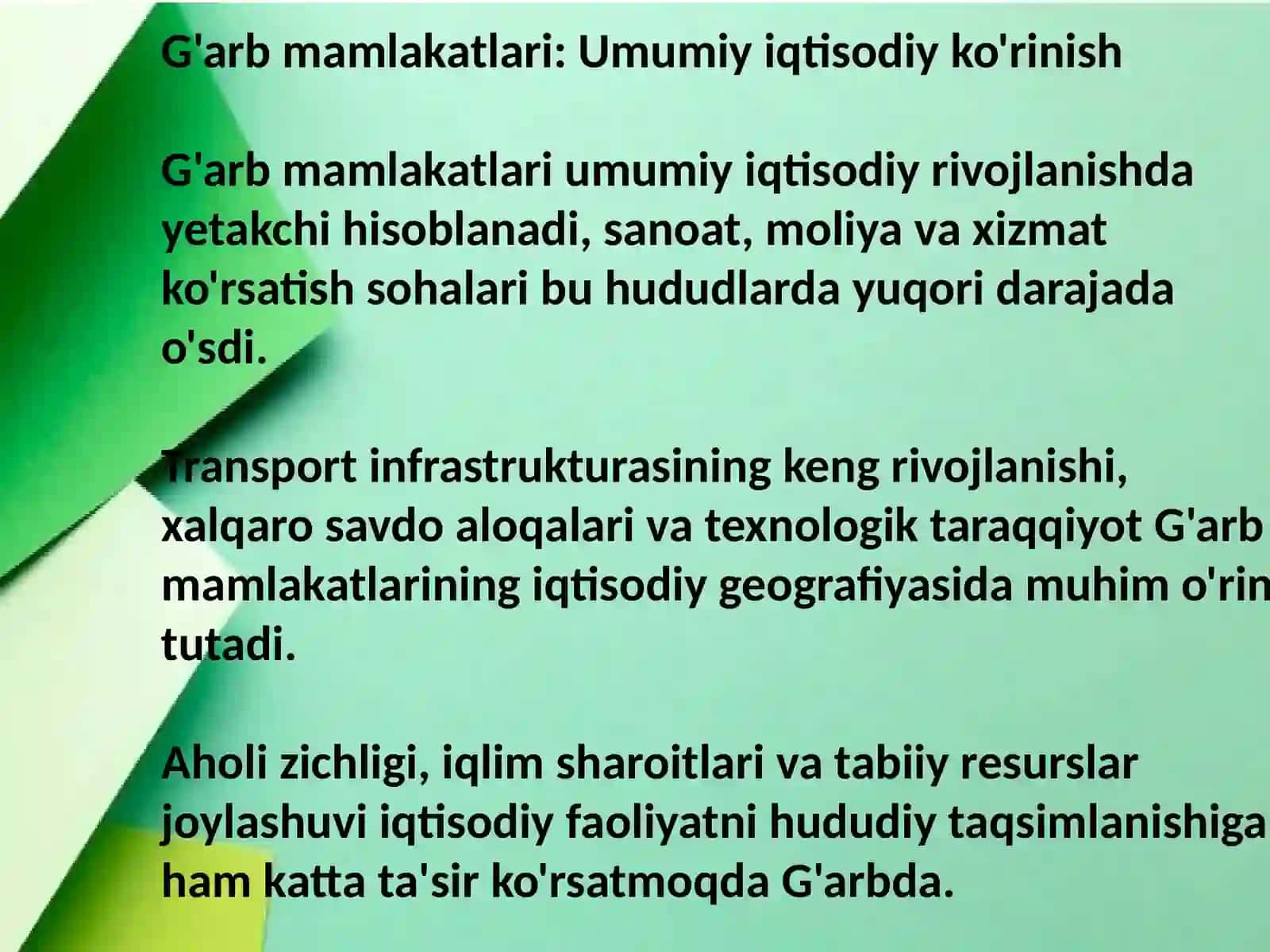 Iqtisodiy geografiyaning g'arb mamlakatlarida rivojlanishini o'rganish 4