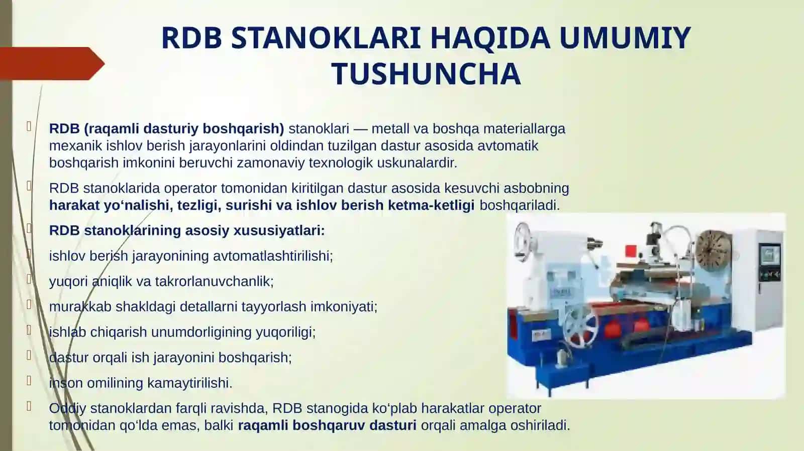 RDB STANOK OPERATORI PULTI ISHINI O‘RGANISH 4