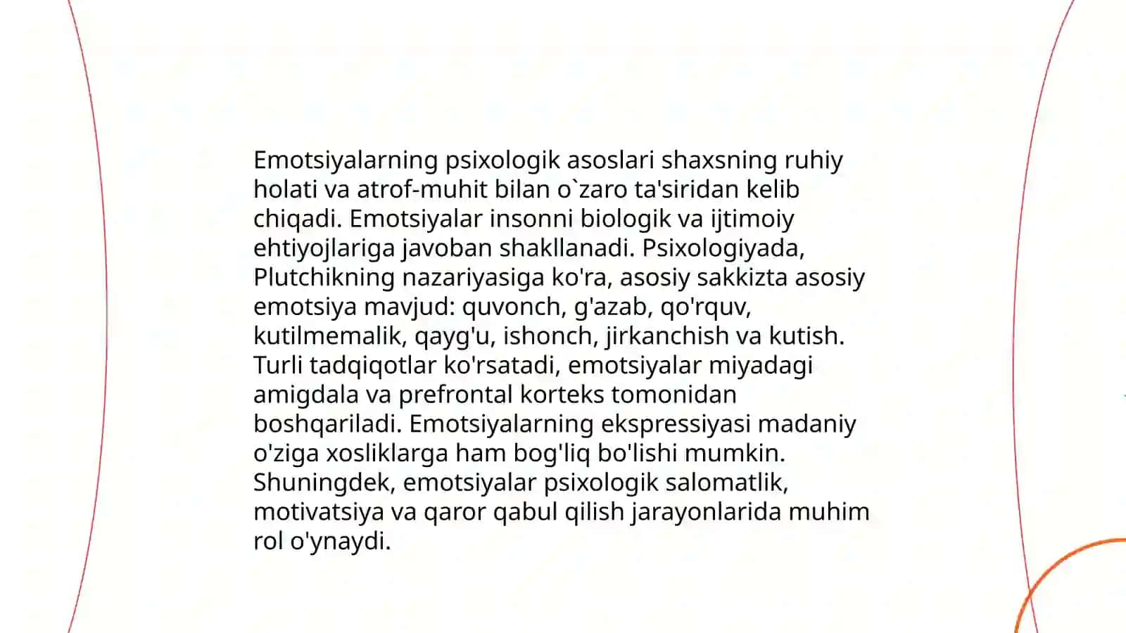 Emotsiya tushunchasi va turlari.Emotsiyasi buzilgan bemorlar bilan munosabatda boʻlish psixologiyasi by Abdusattorova Matluba 4