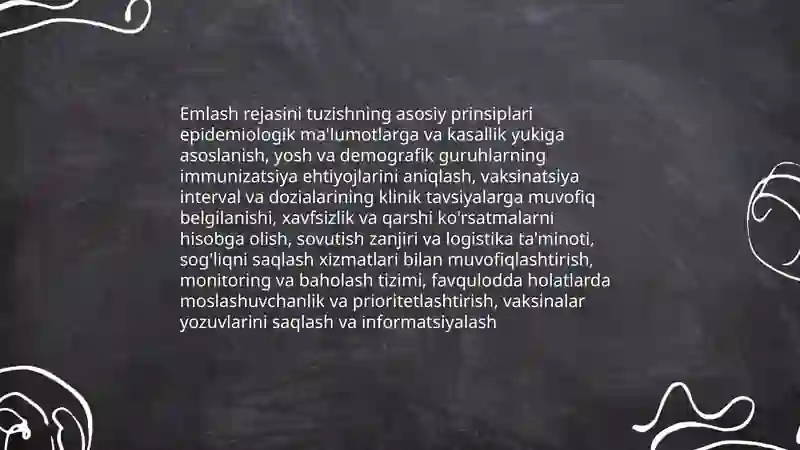 Emlash kalendar rejasini tuzish asoslari 4