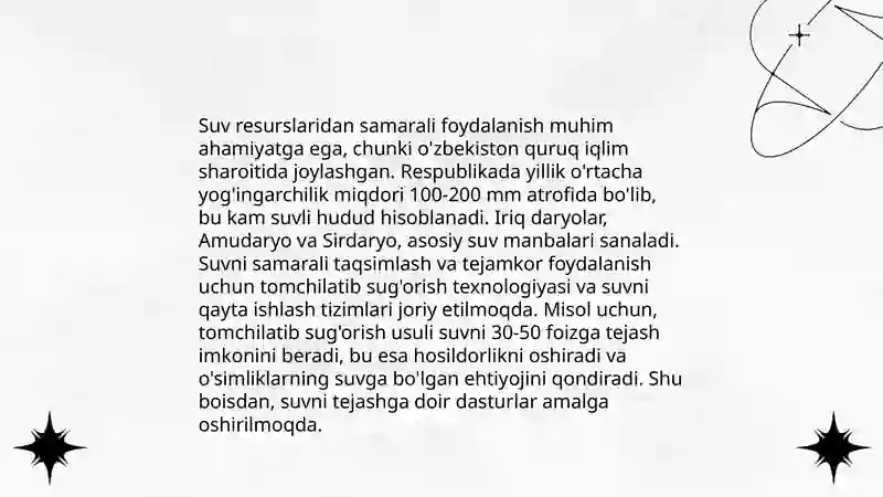 Qishloq xo‘jalik ekinlarining suvg‘orish tartibi va keltirilgan gidromudul hisobi. 4