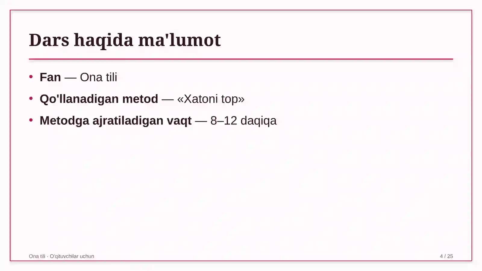 ona tili darslarida xatoni top metodidan foydalanish 3710 4